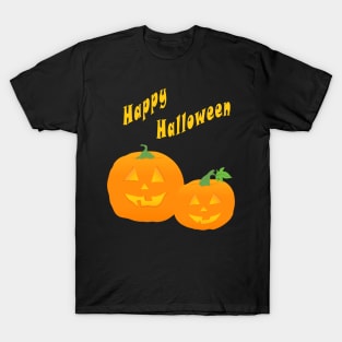 Halloween Jack-O-Lanterns or Jack-O’Lanterns smiling wishing Happy Halloween T-Shirt